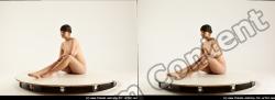 Nude Woman White Sitting poses - ALL Pregnant long brown Sitting poses - simple 3D Stereoscopic poses Pinup